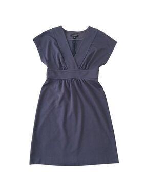 Banana Republic Womens V-Neck Gray Dress Size 4 Empire waist short sleeves